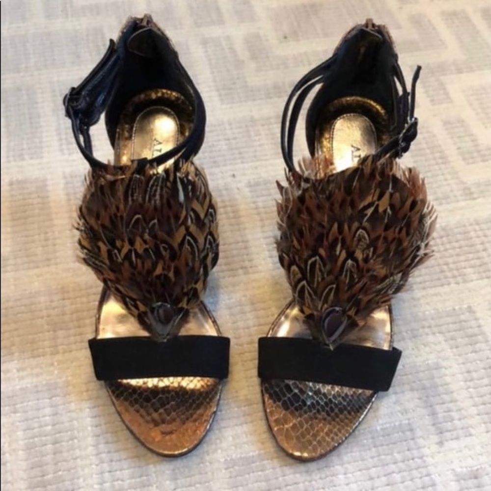 Peacock feathery Heels